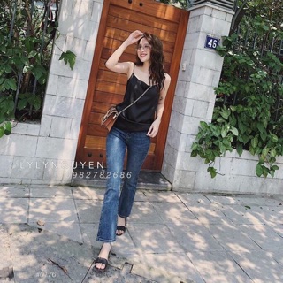 Quần ống loe lửng siêu co dãn