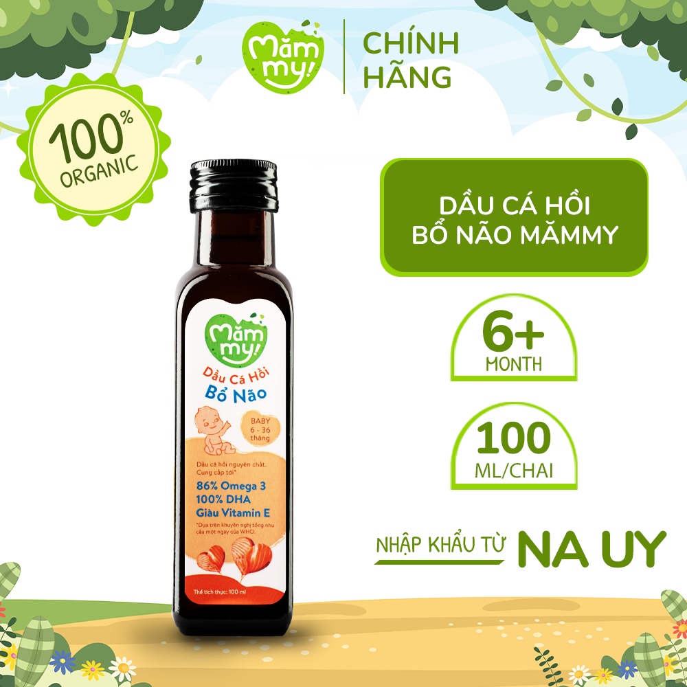 [BEST SELLER] Combo 2 Chai Dầu Ăn Dặm Hữu Cơ Bổ Não Mămmy - Dầu Cá Hồi Na Uy Và Dầu Hạt Lanh Giàu Omega 3 &amp; Vitamin