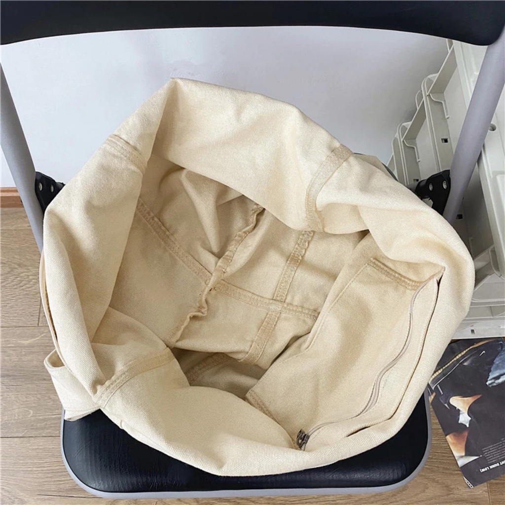 Túi đeo chéo dáng tay nải big size vải canvas dày dặn năng động dễ phối đồ