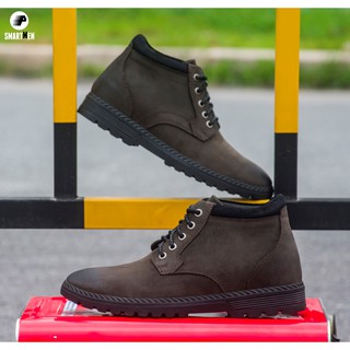Boot lửng cố Da bò Tăng chiều cao SMARTMEN BIGMAN