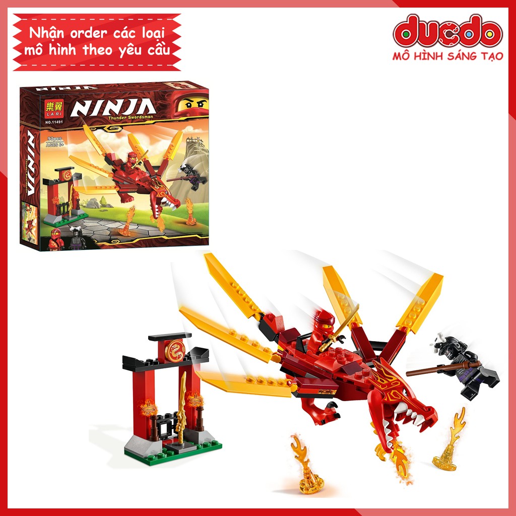 LARI 11491 Lắp ghép Ninjago Rồng lửa của Kai - Đồ chơi Xếp hình Mô hình Ninja 71701 Bela