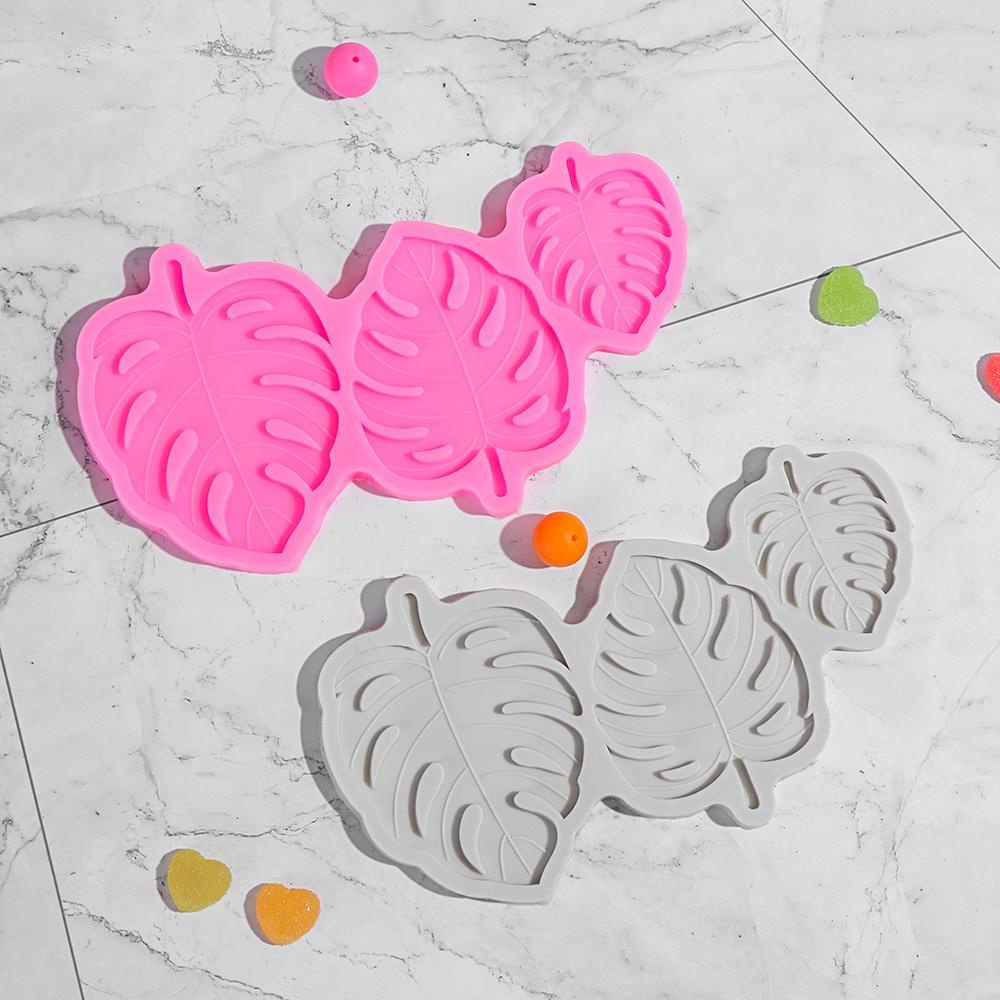 LEISURE Khuôn Silicone Làm Nhựa Resin Hình Lá Nhiệt Đới