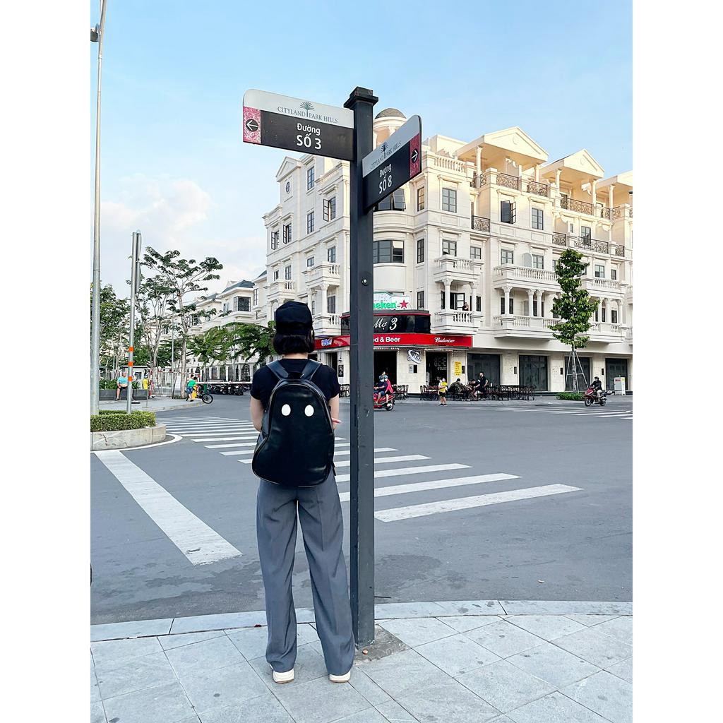 Balo Xinh Xinh the ghost chất da PU chống nước, thiết kế lạ mắt, đi học, đi chơi kiểu con ma