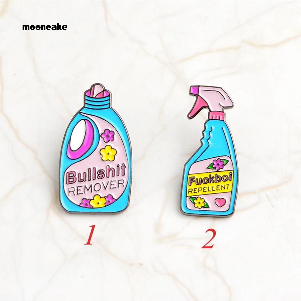 Trâm cài áo chất liệu hợp kim kích thước 3cm x 1.7cm hình các chất tẩy rửa độc đáo