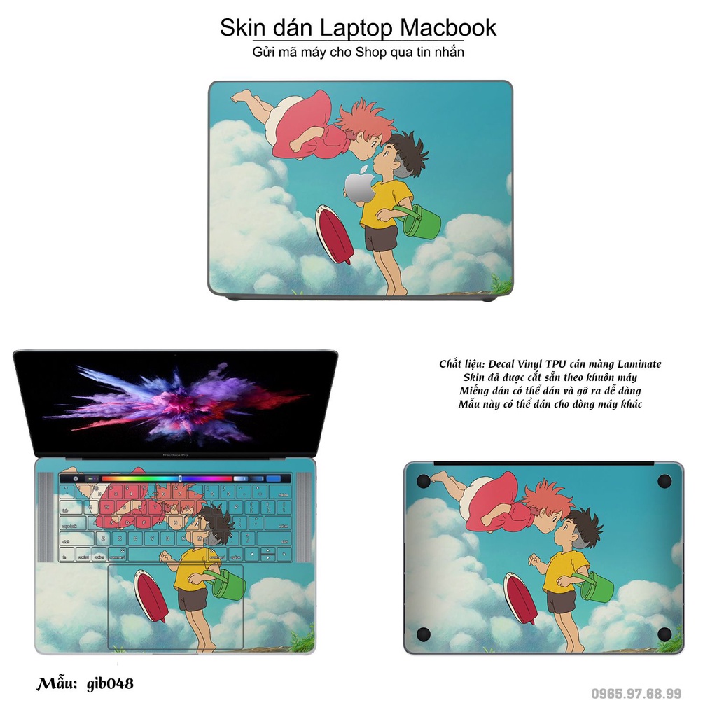 Skin dán Macbook mẫu Ghibli film (đã cắt sẵn, inbox mã máy cho shop)