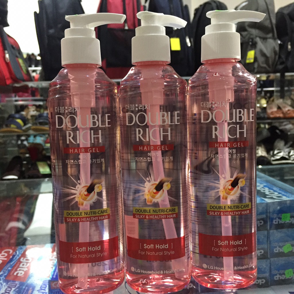 DOUBLE RICH gel tạo kiểu giữ nếp tóc tự nhiên 250ml