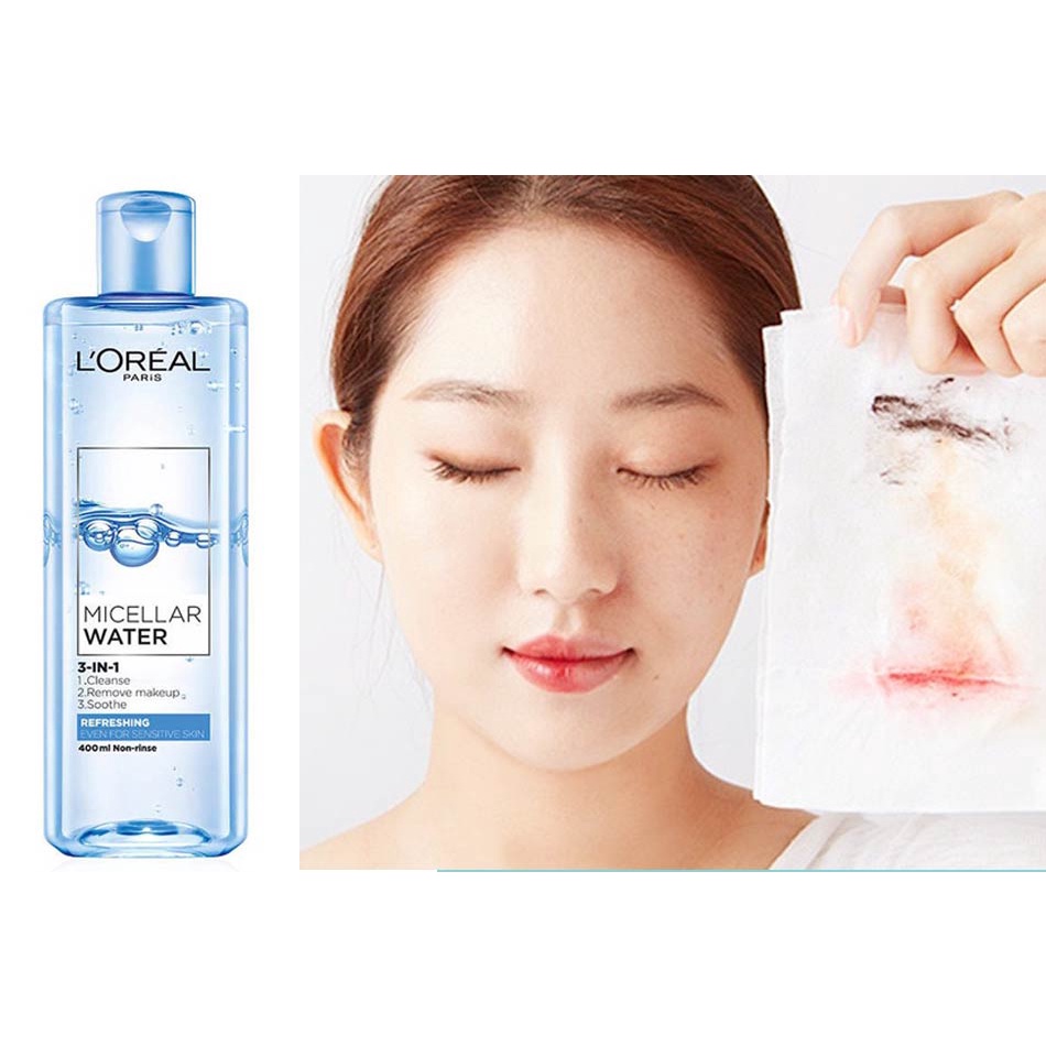 Nước Tẩy Trang Làm Sạch Sâu, Dưỡng Ẩm Cho Mọi Loại Da L'oreal 3-in-1 Micellar Water 400ml