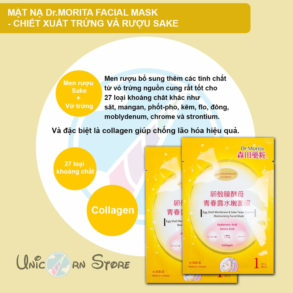 Mặt Nạ Dưỡng Da Ngừa Mụn, Cấp Ẩm và Dưỡng Sáng Dr.Morita 25ml