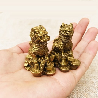 Cặp kỳ lân mini phong thủy bằng đồng nguyên chất mang lại điềm lành,chiêu tài,chiêu lộc cho gia chủ