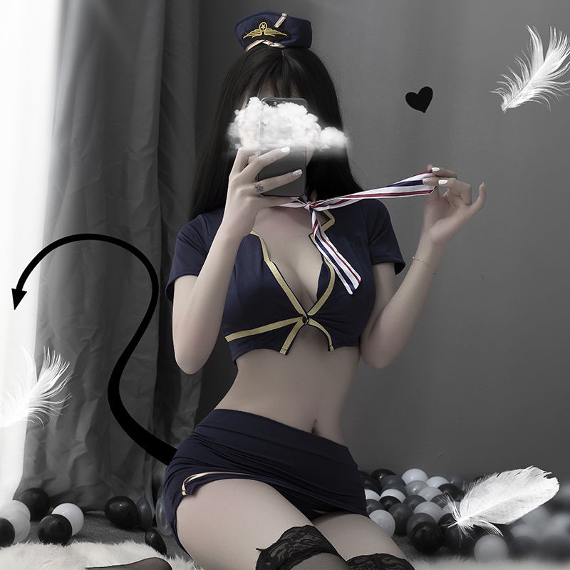 Bộ Đồ Ngủ Hóa Trang Tiếp Viên Hàng Không Quyến Rũ Cho Nữ