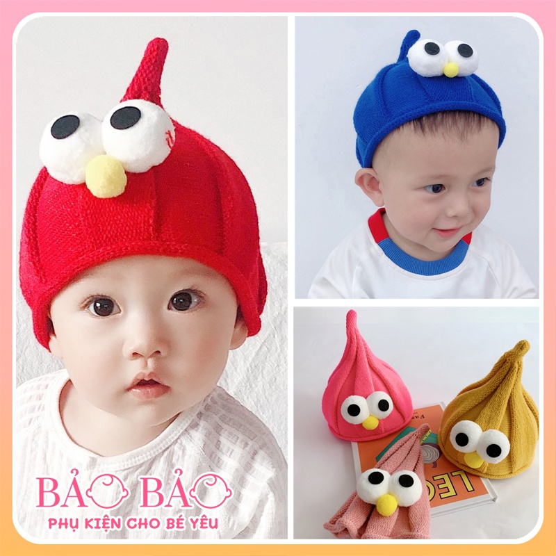 Mũ len mùa đông củ tỏi 2 mắt xinh xắn cho bé trai bé gái 3-24 tháng phong cách Hàn Quốc