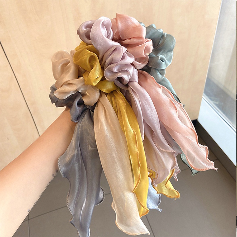 Dây Cột Tóc Ruy Băng Co Giãn Màu Trơn Thắt Nơ Xinh Xắn Thời Trang Cho Nữ dreamdiary