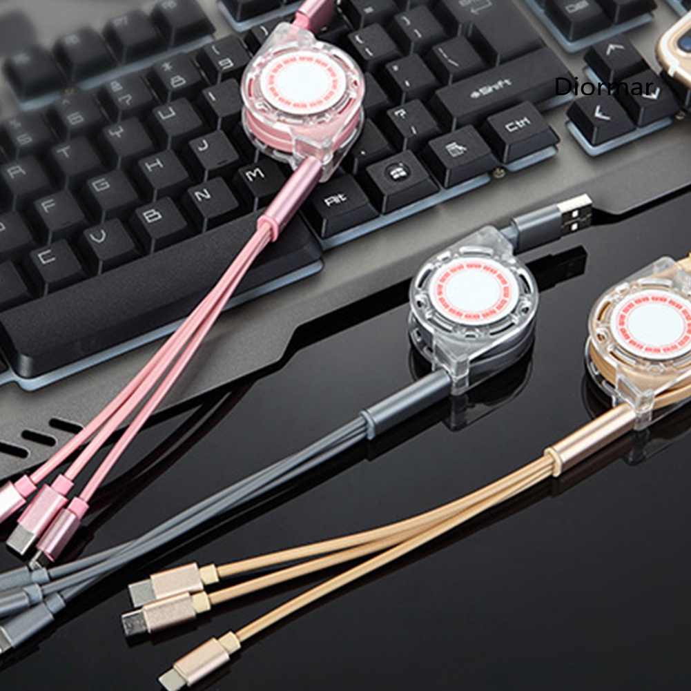 Dây cáp sạc nhanh 3 trong 1 2a 2a Micro Usb Type C thích hợp cho Android Iphone