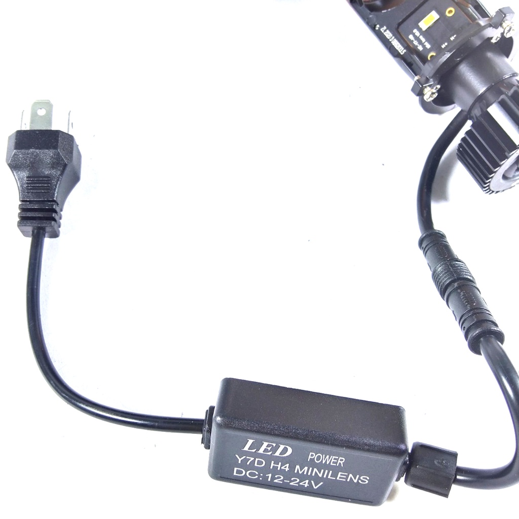 Đèn pha LED cao cấp Y7D-H4 cho Ô tô, xe máy. Ánh sáng RỘNG, đường cắt LAZER SẮC NÉT