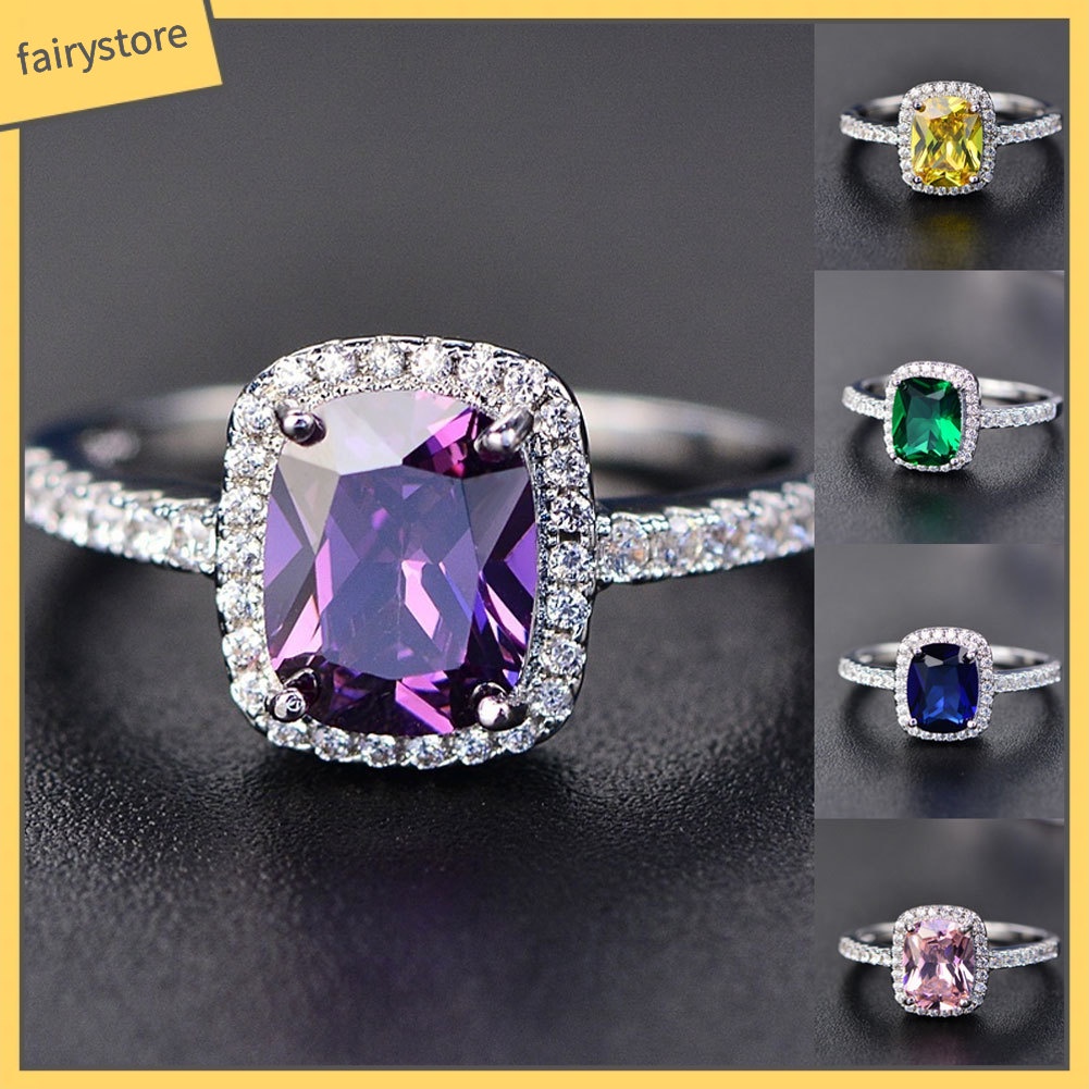 Nhẫn đính đá nhiều màu sang trọng cho nữ