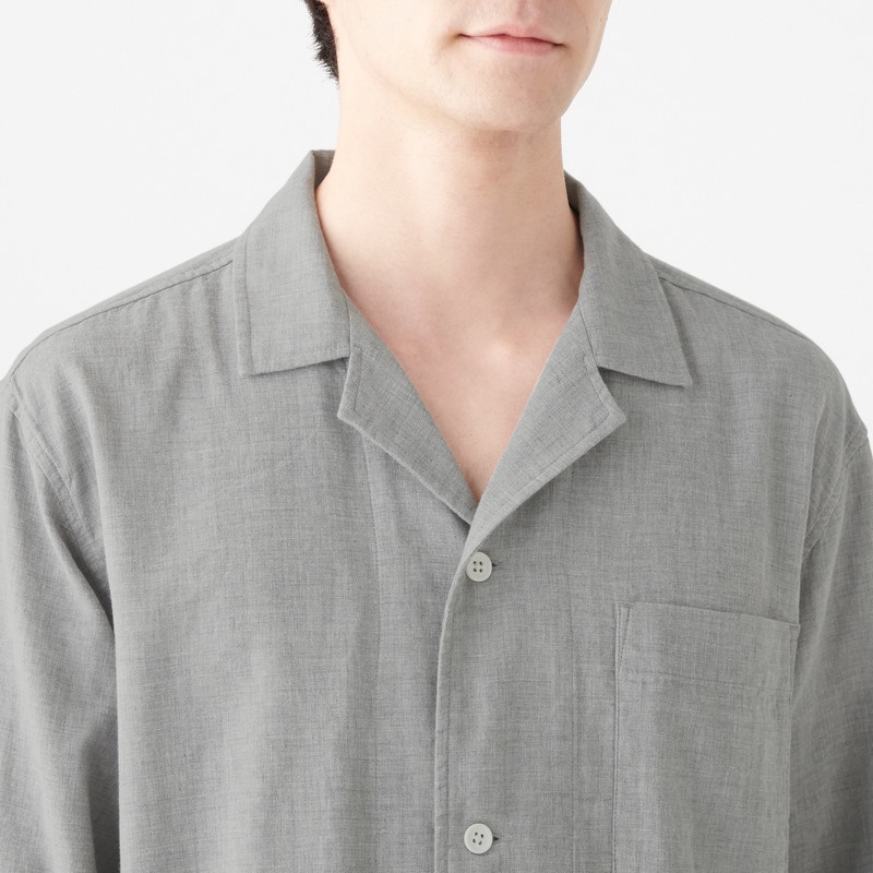 Muji Nam-Bộ Pyjama Vải Xô 2 Lớp