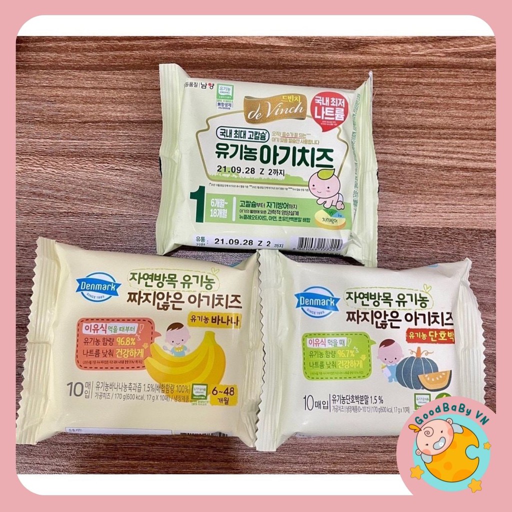 Phô mai hữu cơ tách muối DENMARK Hàn Quốc cho bé (có kèm đá khô)