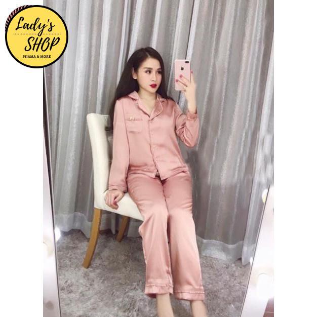 Đồ Bộ Pijama - Bộ lụa dài tay viền bèo xinh xắn nơ túi [HÀNG CHUẨN ĐẸP | BigBuy360 - bigbuy360.vn