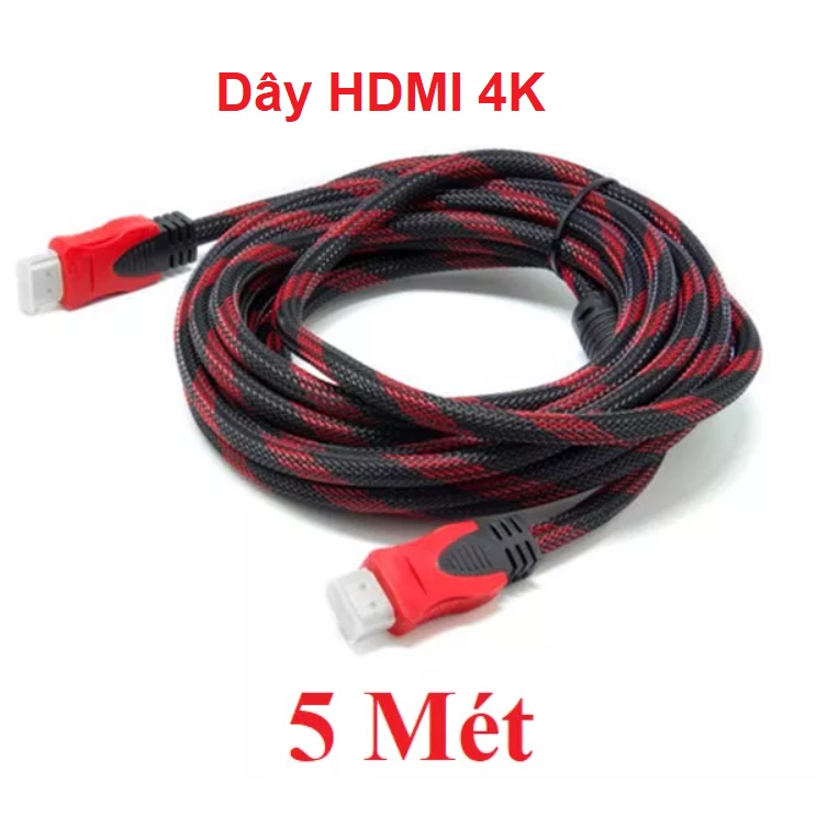 Dây HDMI Chuẩn 1.4v, 4K FULL-HD 1080, Cáp HDMI Tròn Chống Rối, Bọc Lưới Chống Nhiễu Dài 1.5M - 3M - 5M - 10M - 15M - 20M