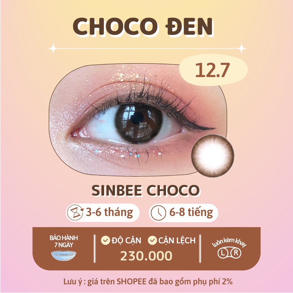 [Mã SKAMSALE8 giảm 10% đơn từ 200K] Kính áp tròng choco đen Sinbee choco chính hãng Lensme | Hạn sử dụng 3-6 tháng