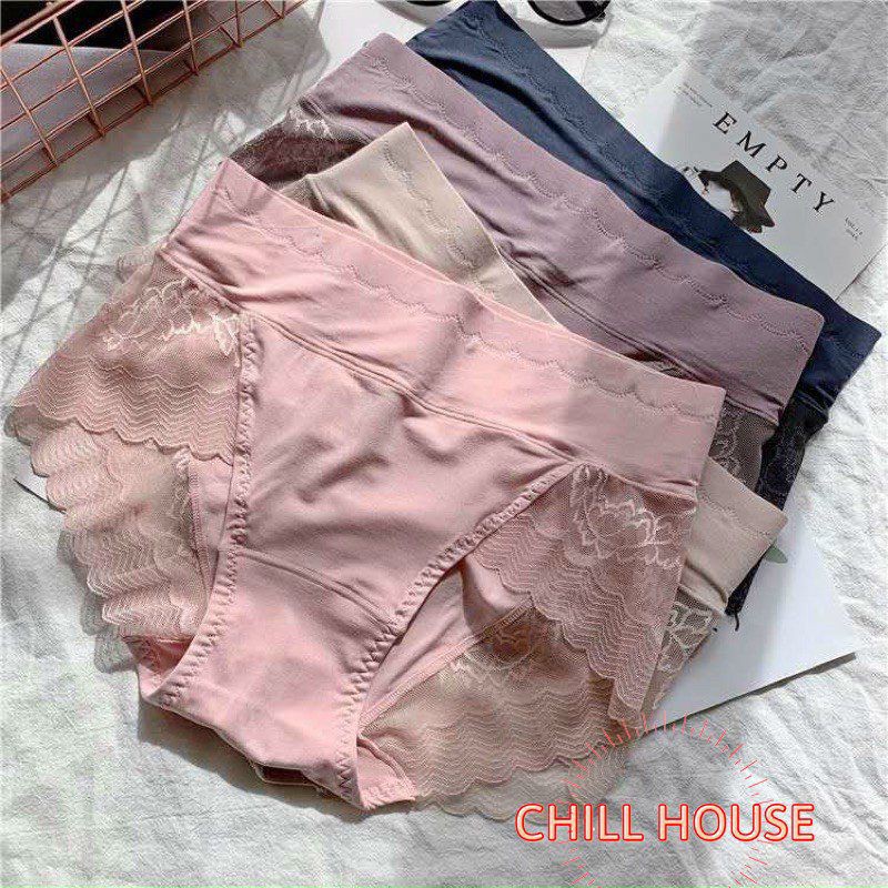 Quần lót nữ cotton phối ren cạp cao gen bụng #8889 -BIG SIZE- quần chíp nữ hàng cao cấp *giao ngẫu nhiên không chọn màu*