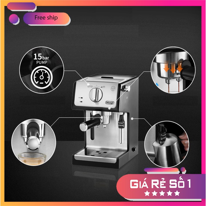 Máy pha cà phê Espresso thương hiệu Delonghi ECP36.31 - Công suất đầu vào: 1100W - Hàng Nhập Khẩu  D