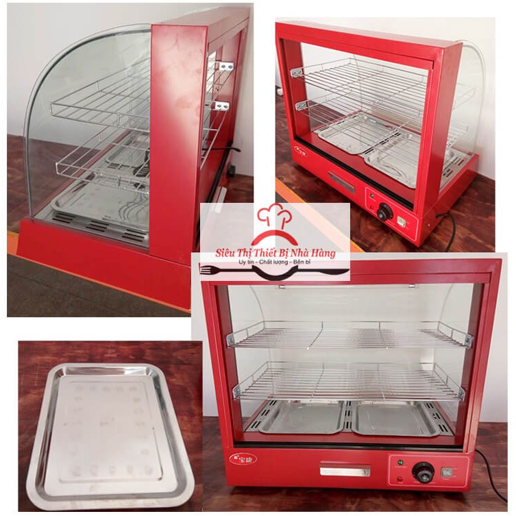 Tủ trưng bày giữ nóng thức ăn, gà rán KFC, khoai tây đa năng giá rẻ - Loại 2 khay