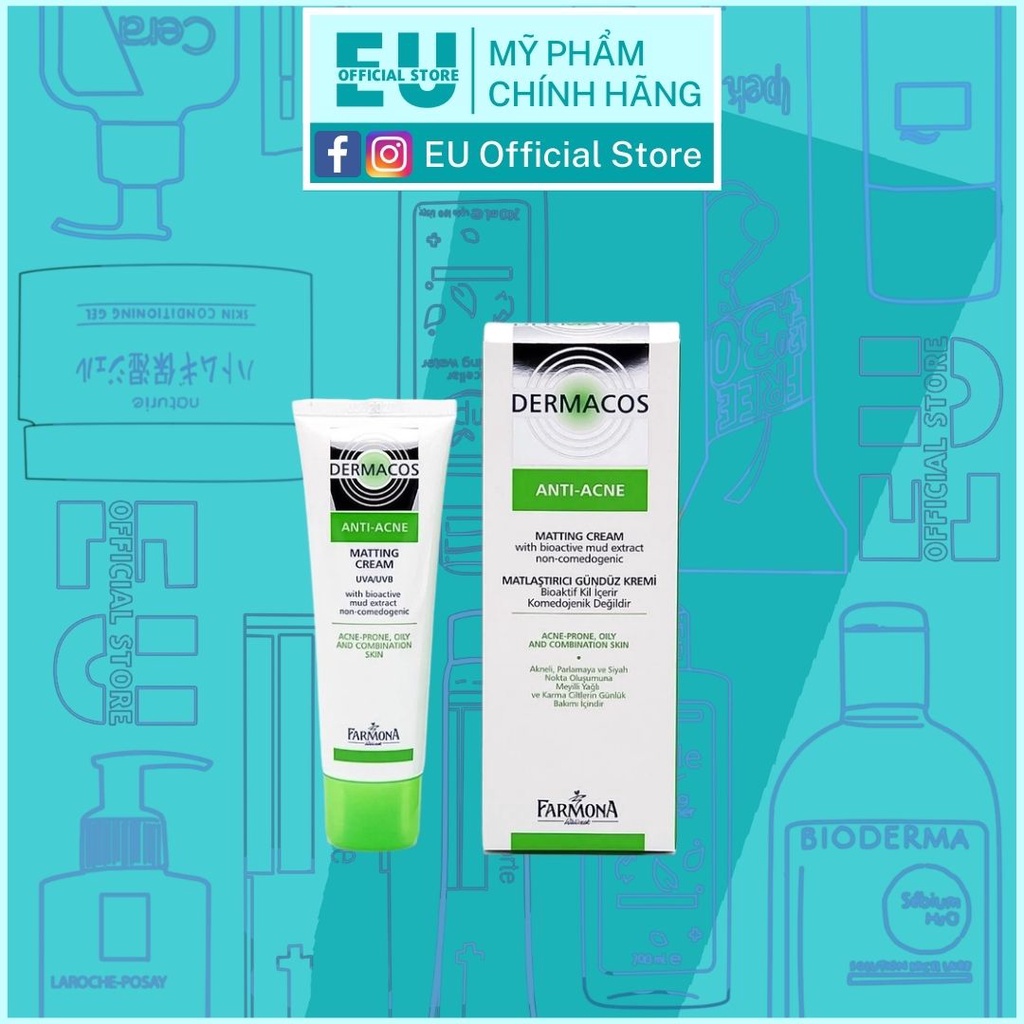 Kem Dermacos Giảm Bóng Nhờn, Ngừa Mụn Farmona Dermacos Anti Acne