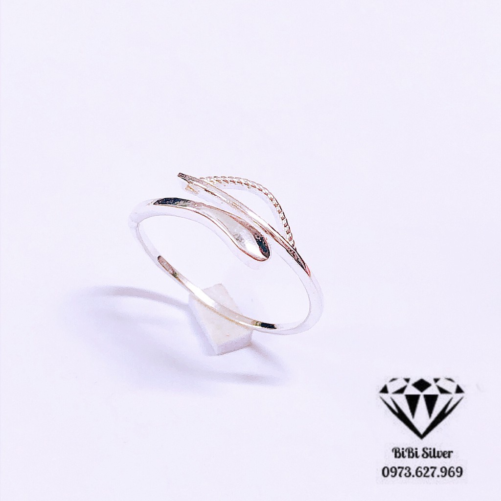 Nhẫn nữ bạc Bibi silver đính đá có thể điều chỉnh size - Nhẫn cỏ xinh xắn mã N002456