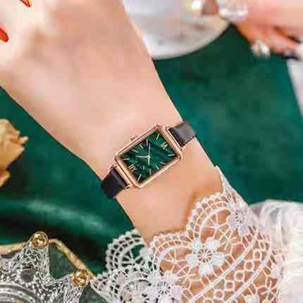 Popkozzi Malachite Đồng Hồ Đeo Tay quartz Nam Châm Màu Xanh Lá Thời Trang Cho Nữ