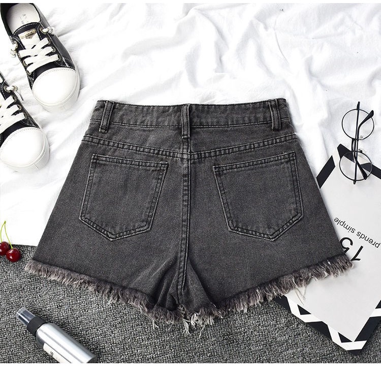 Quần short denim SUXI lưng cao ống rộng thiết kế mới thời trang mùa hè cho nữ