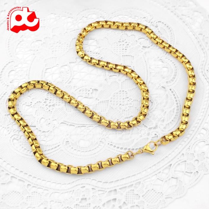 Dây chuyền nam cao cấp thời trang đẹp titan thép không gỉ kiểu bông dừa khít inox PT JEWELRY 7mm PTDCNA155