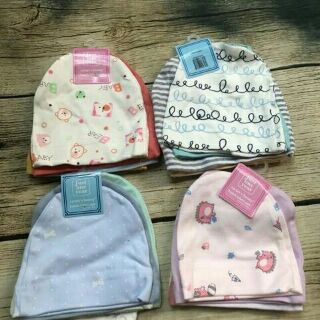 Sét 5c mũ cotton sơ sinh cho bé