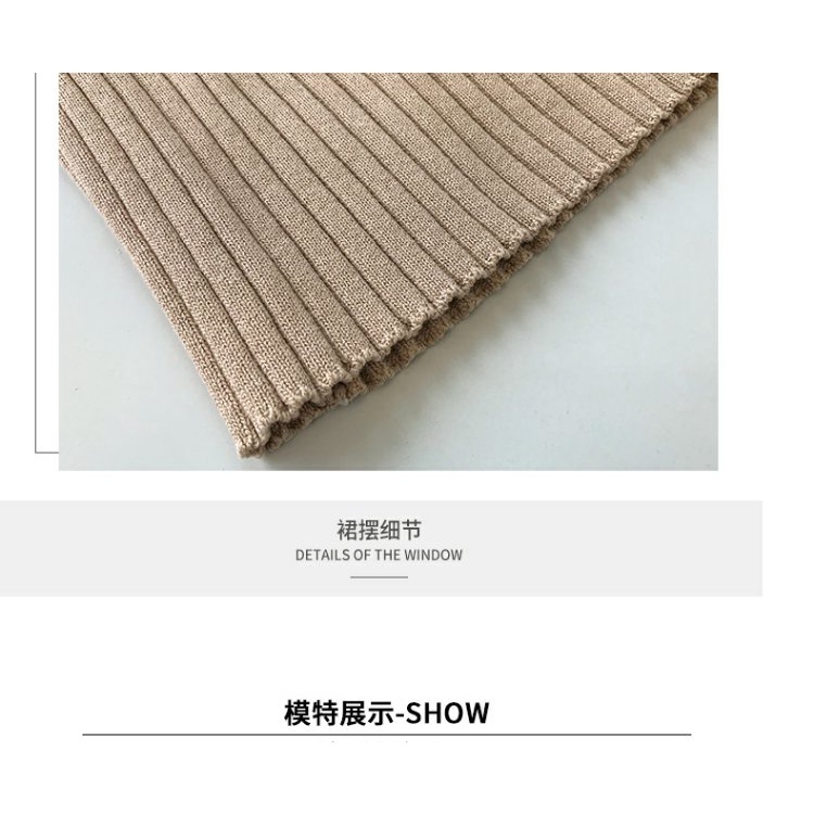 DUNEA Váy dệt kim dáng dài thiết kế xẻ tà hở lưng phong cách gợi cảm cho nữ