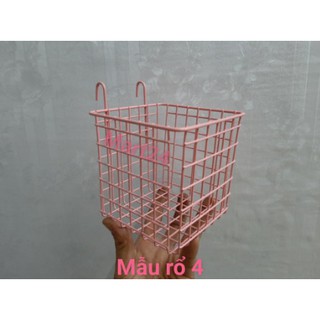giỏ cài lưới sắt. giỏ treo khung sắt trang trí