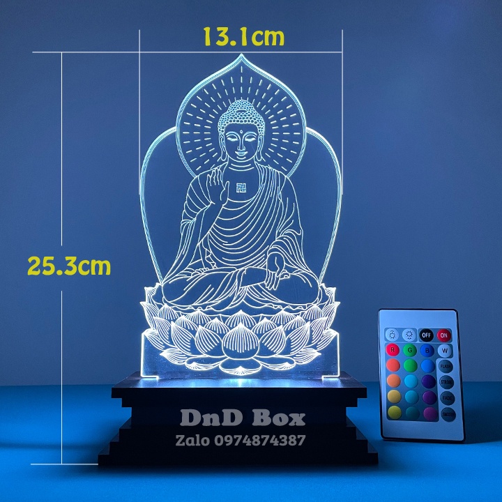 Đèn led 3D hình Phật A Di Đà ❤️FREESHIP❤️ Mẫu hình ngồi - Shop DnD