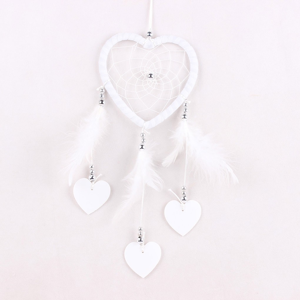 Dreamcatcher Phối Lông Vũ Màu Trắng Độc Đáo Trang Trí Nhà Cửa
