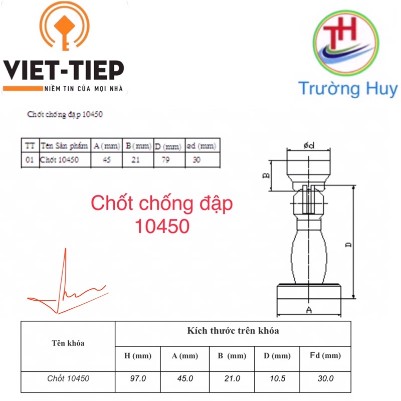 [chính hãng] chốt (hít) cửa Việt Tiệp (10450 &amp; 10451) - Bảo hành 2 nămi