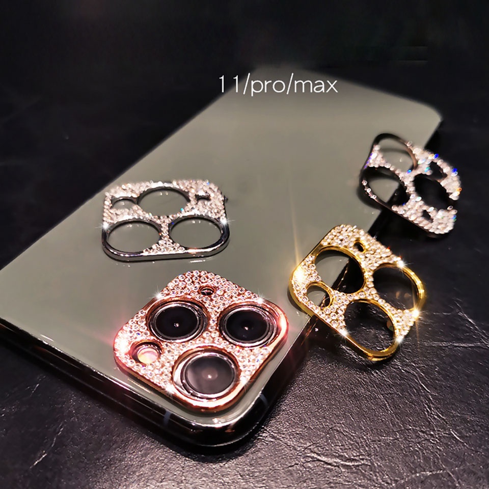 Ốp Điện Thoại Đính Kim Cương Bảo Vệ Ống Kính Máy Ảnh Cho 11-12 Pro Max 13 Pro Max