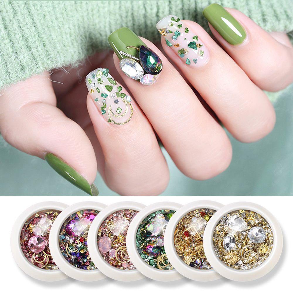 Mocho Móng Tay|Cho UV Nail Ge DIY|Hộp Phụ Kiện Đính Trang Trí Móng Tay Hình Trăng Sao Xinh Xắn