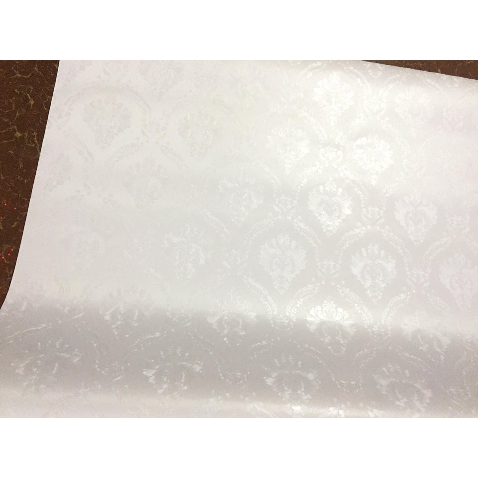 Combo 5m giấy decal cuộn hoạ tiết trắng cổ điển 2 BINBIN DTL95 (Kích thước:60x500cm)