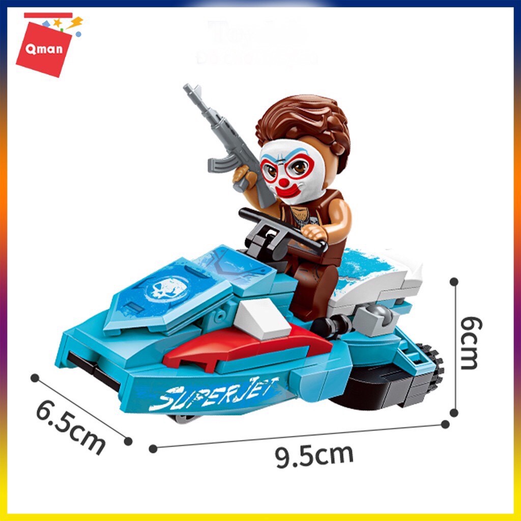 Đồ chơi xếp hình lego qman 1928 mô hình trực thăng chiến đấu 473 chi tiết