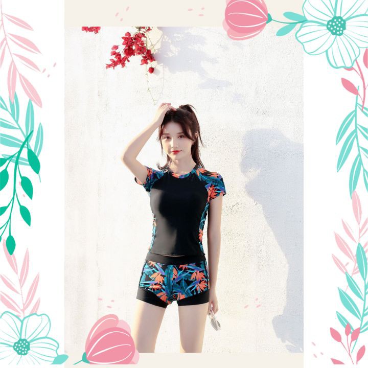 Áo Tắm Bikini Bộ Bơi 2 Mảnh Cộc Tay Quần Đùi Đi Biển | BigBuy360 - bigbuy360.vn