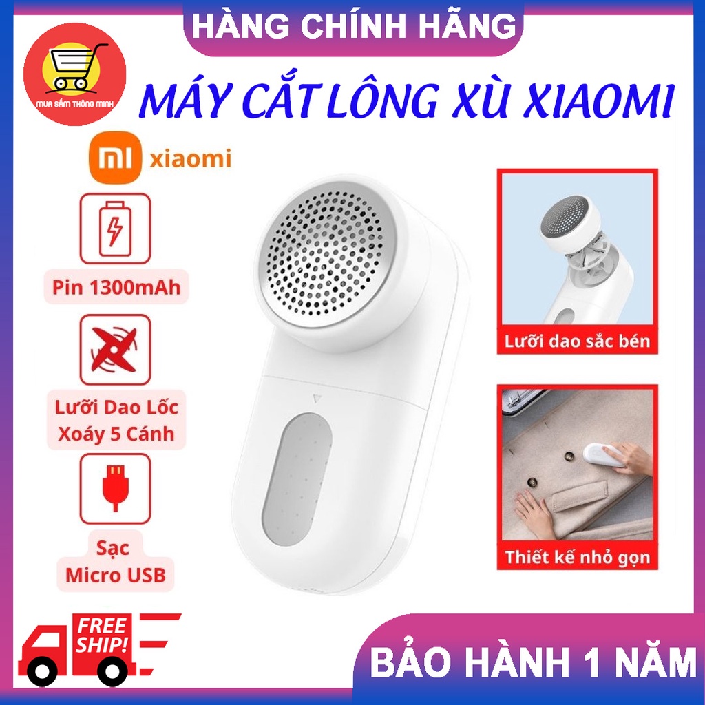 Máy cắt lông xù quần áo Xiaomi Mijia MQXJQ01KL - Cắt lông xù quần áo pin dung lượng cao 1300mAh thiết kế 5 lưỡi dao