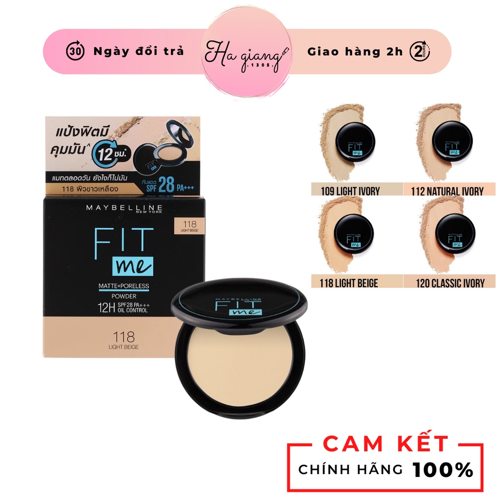 Phấn phủ kiềm dầu 12h Maybelline Fit Me Matte Poreless Powder 12h SPF 28 PA+++ Oil Control