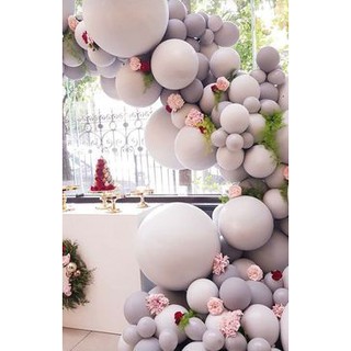 Vỏ bóng màu ghi size 10'' 25cm (combo 100 vỏ) pastel