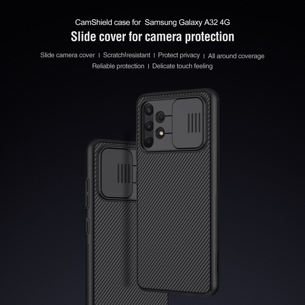 Ốp Điện Thoại Nillkin CamShield Bằng PC Cứng Có Nắp Trượt Bảo Vệ Camera Cho Samsung Galaxy A32 4G