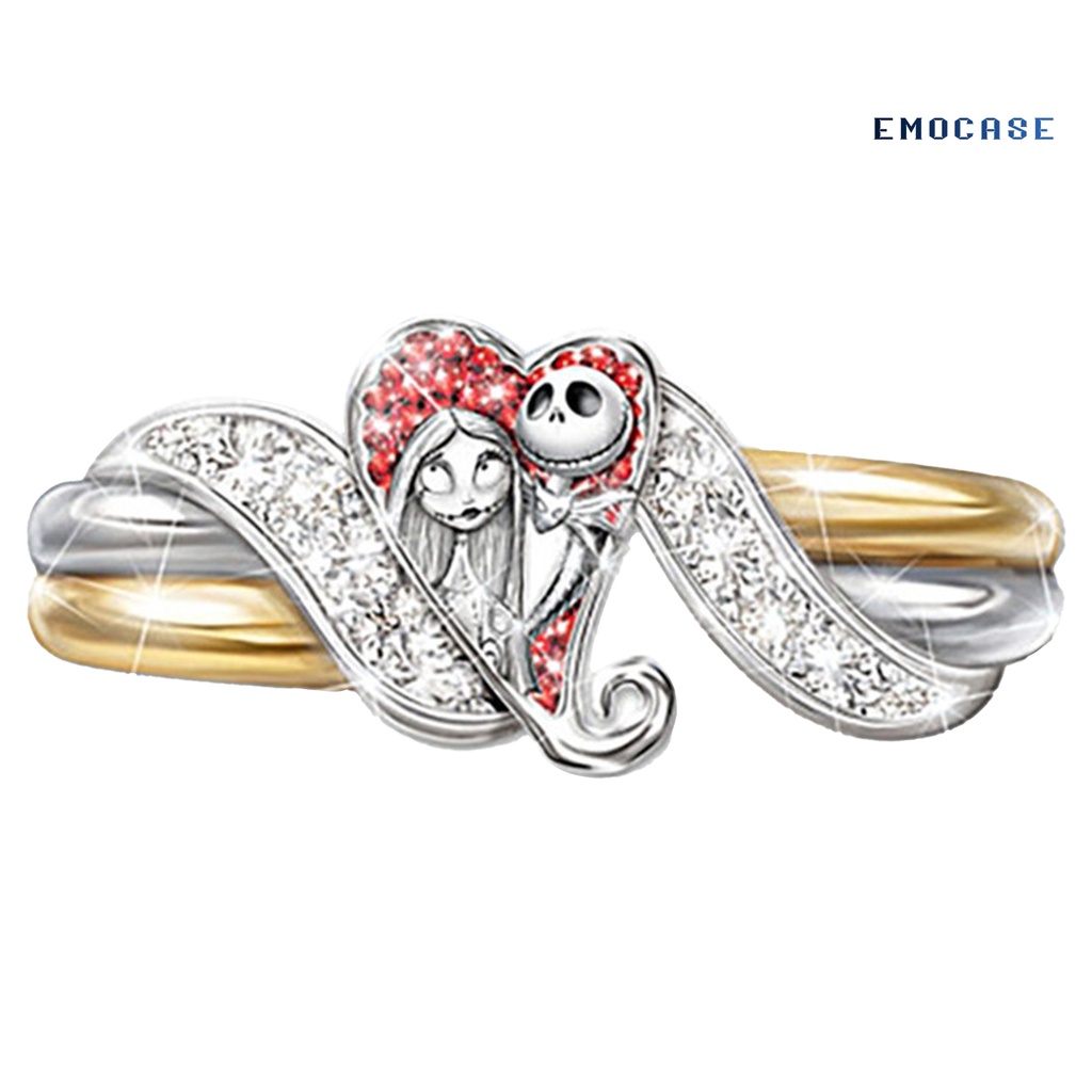 Nhẫn Hợp Kim Hình Trái Tim Đính Đá Nhiều Màu Sắc