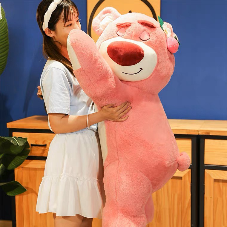 Thú Bông Gấu Dâu Lotso Toy Story Lông Xù Nằm Bông Cao Cấp - NHÓC