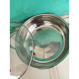 nồi lẩu inox nắp kính size 22cm